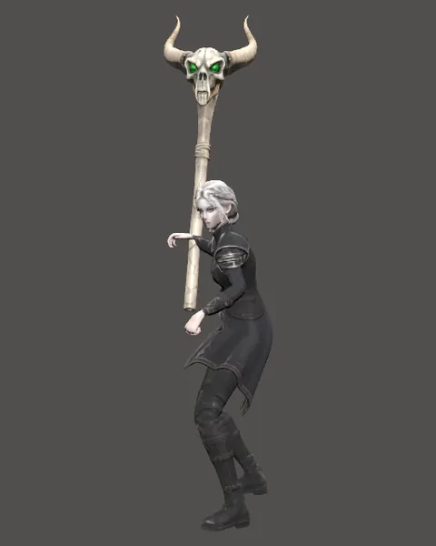The Necromancer (female) model in the game