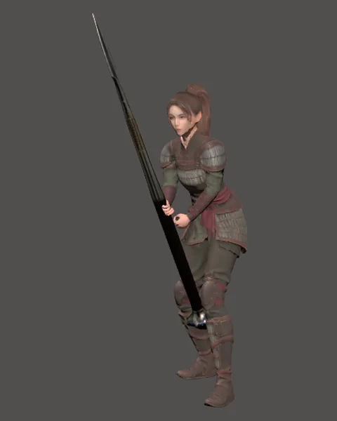 The Spear-dancer (female) model in the game