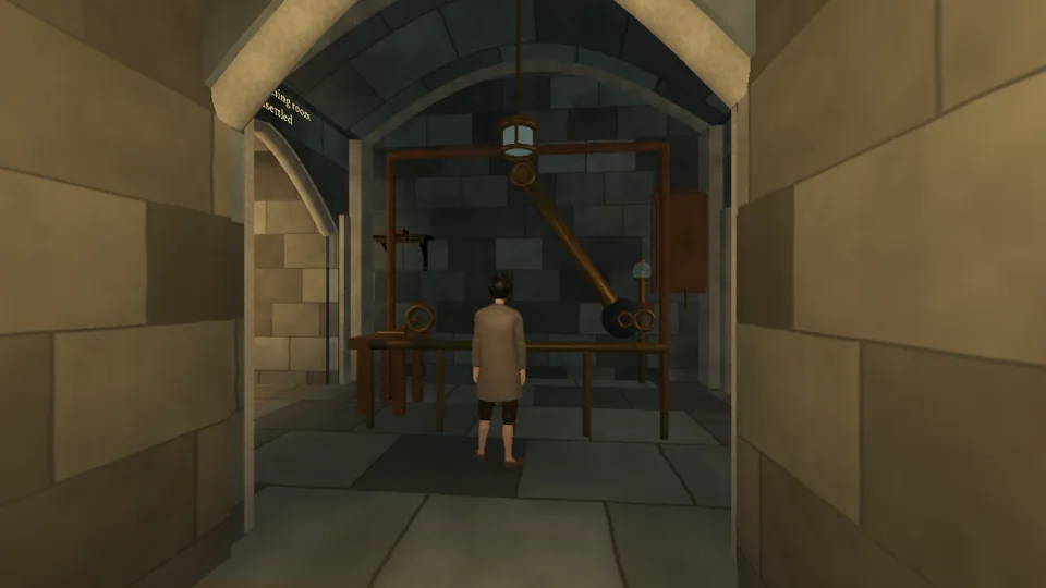 Pendulum maintenance bay from its entrance