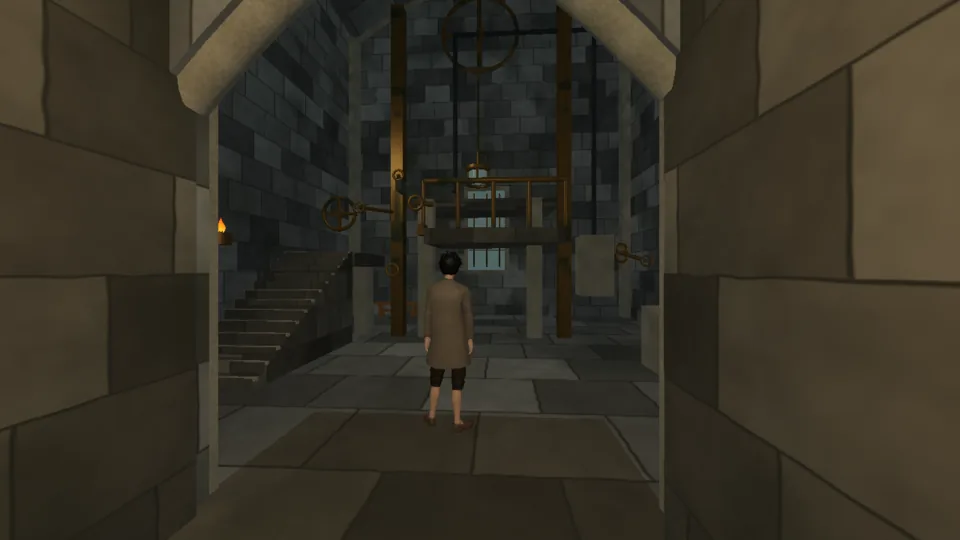 The counterweight lift from its entrance