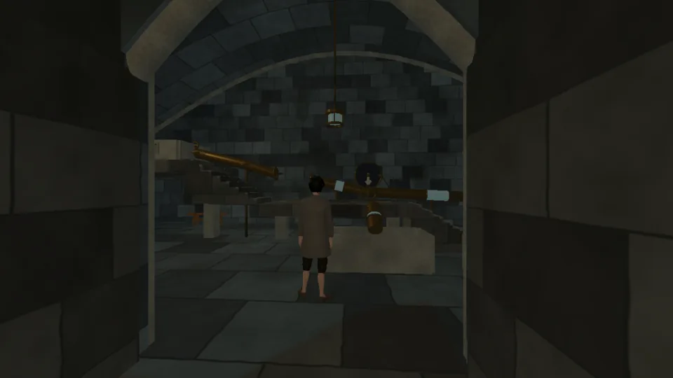 The cold furnace ducts from its entrance