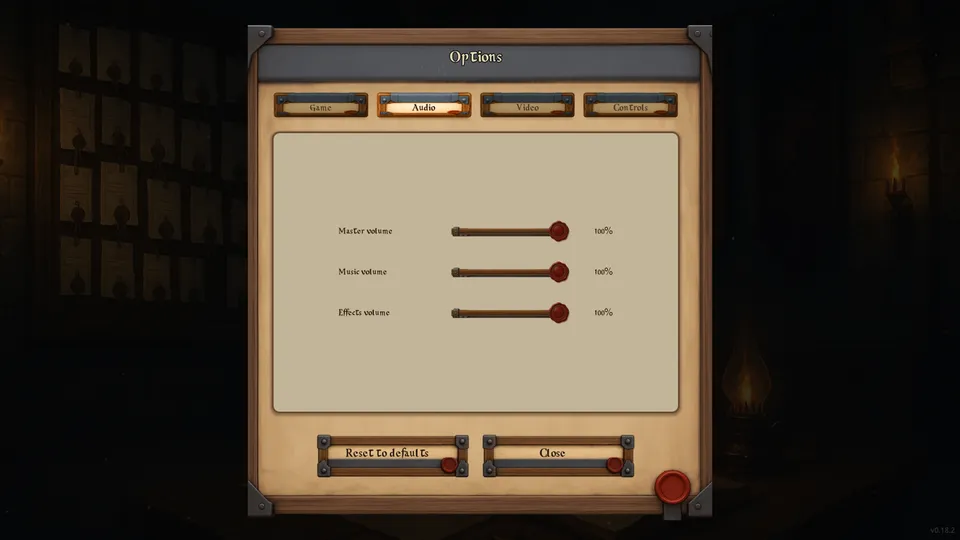 Options Audio tab