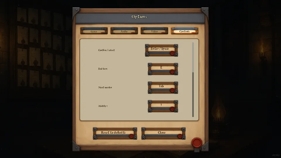 Options Controls tab