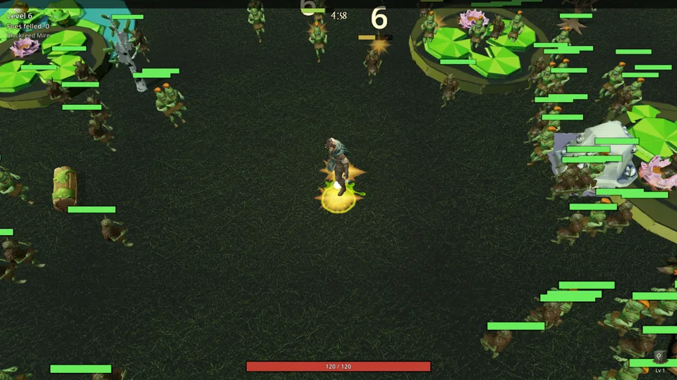 An archer fighting in a mire